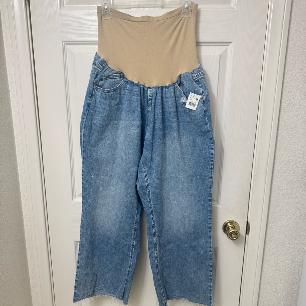 Motherhood Blue and Tan Ankle & Cropped Jeans